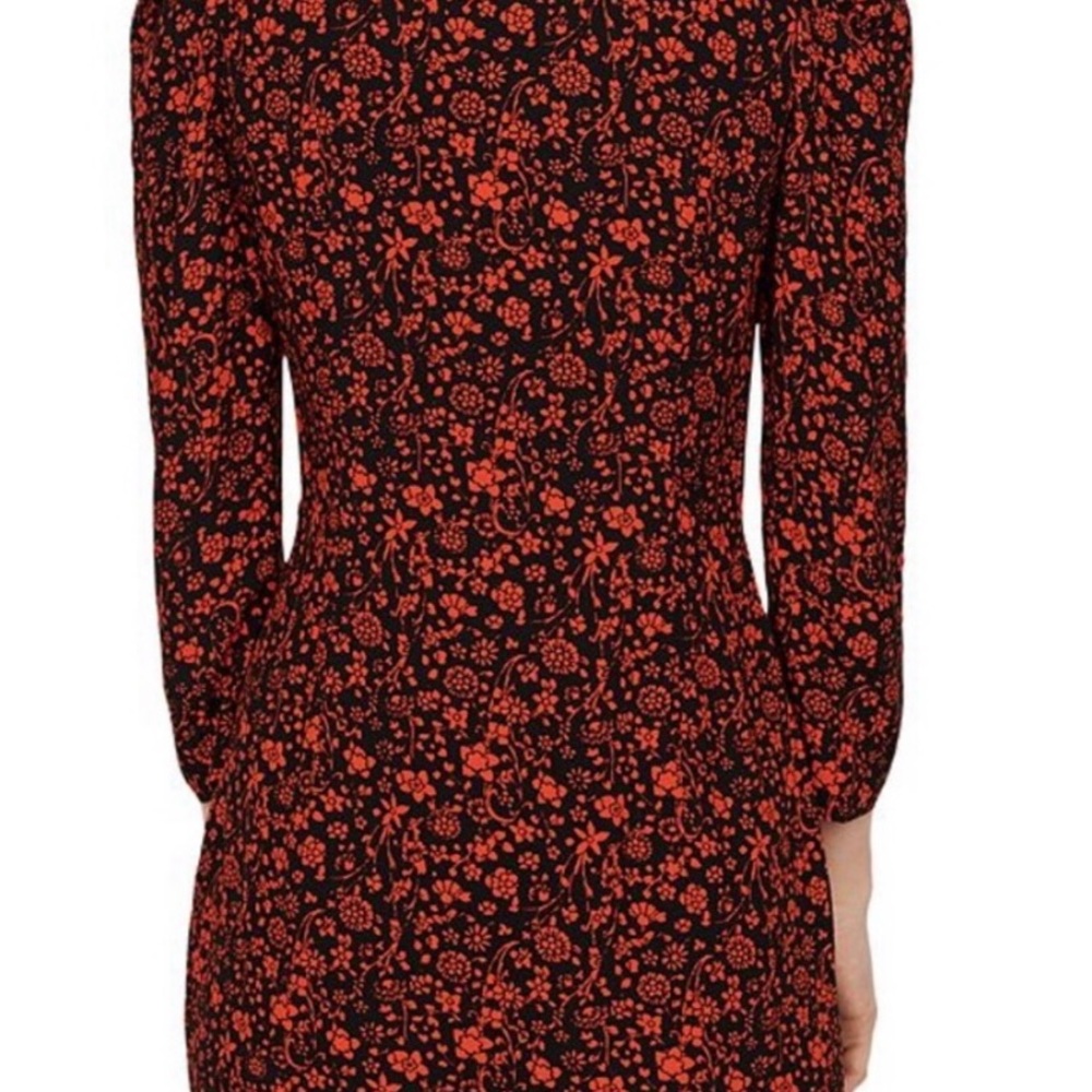 Maje - Rapita Wrap-Effect Floral-Print Crepe Mini dress - Red Size 34 - Picture 2 of 5